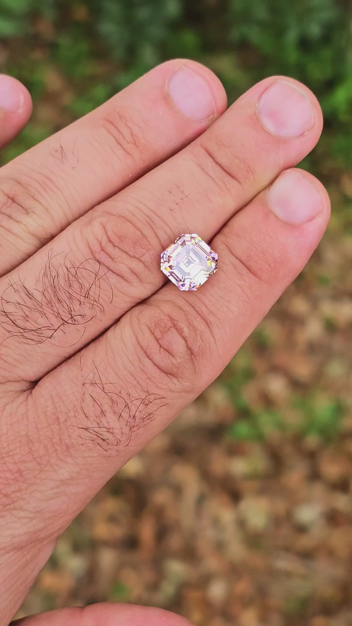 Padparadscha Erbium YAG, Asscher Cut, 8.41 Carats