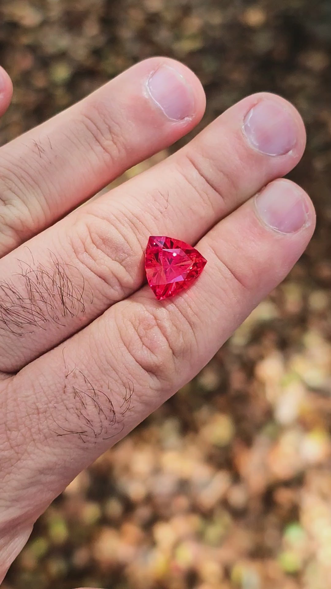 Fire Orange Lab Sapphire, Trillian Internal Reflections Cut, 8.15 Carats