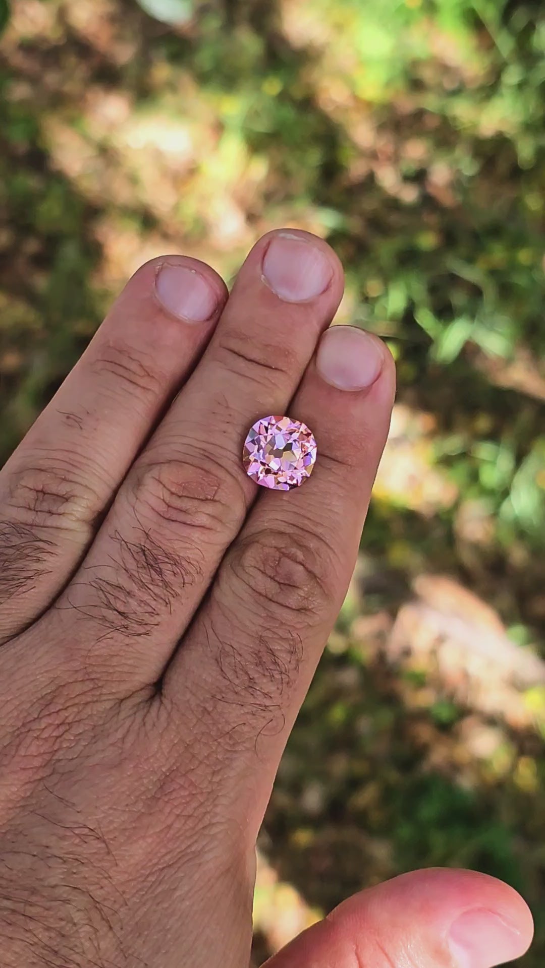 Czochralski Titanium Pink Sapphire, Antique Cushion Cut, 8.83 Carats