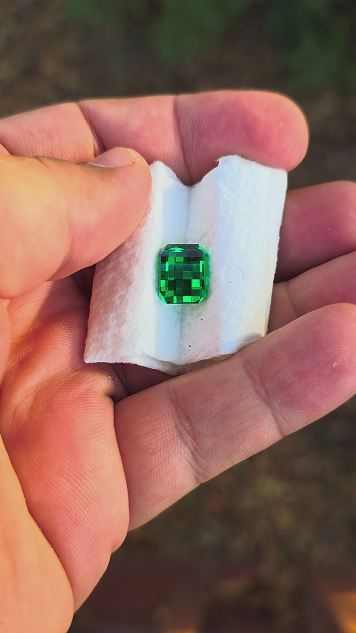 Green CTH YAG, Pixel Rectangle Cut, 7.21 Carats