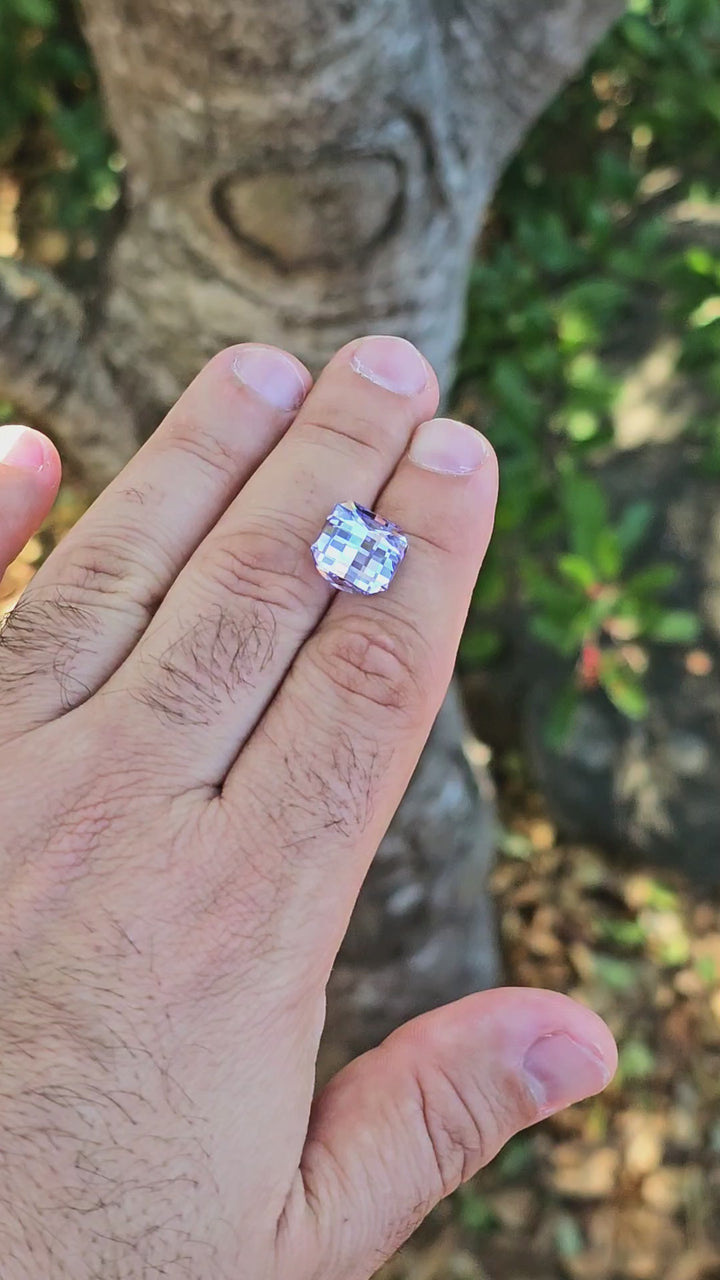 Lavender Lab Spinel, Pixel Square Cut, 11.08 Carats