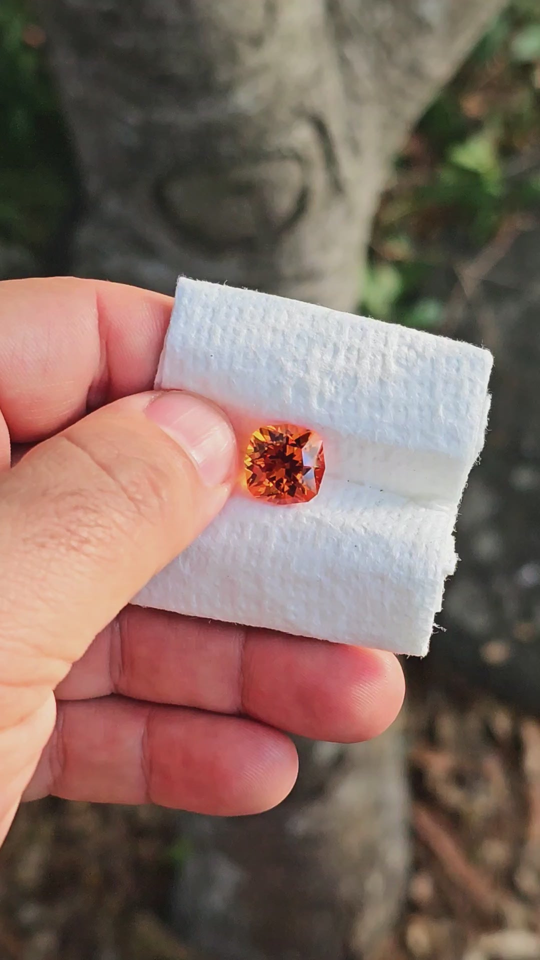 Pumpkin Orange Lab Sapphire, House Of Sylas Cushion Cut, 8.39 Carats