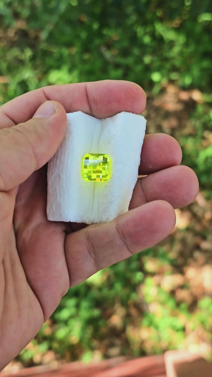 Cerium Doped YAG, Pixel Square Cut, 12.37 Carats