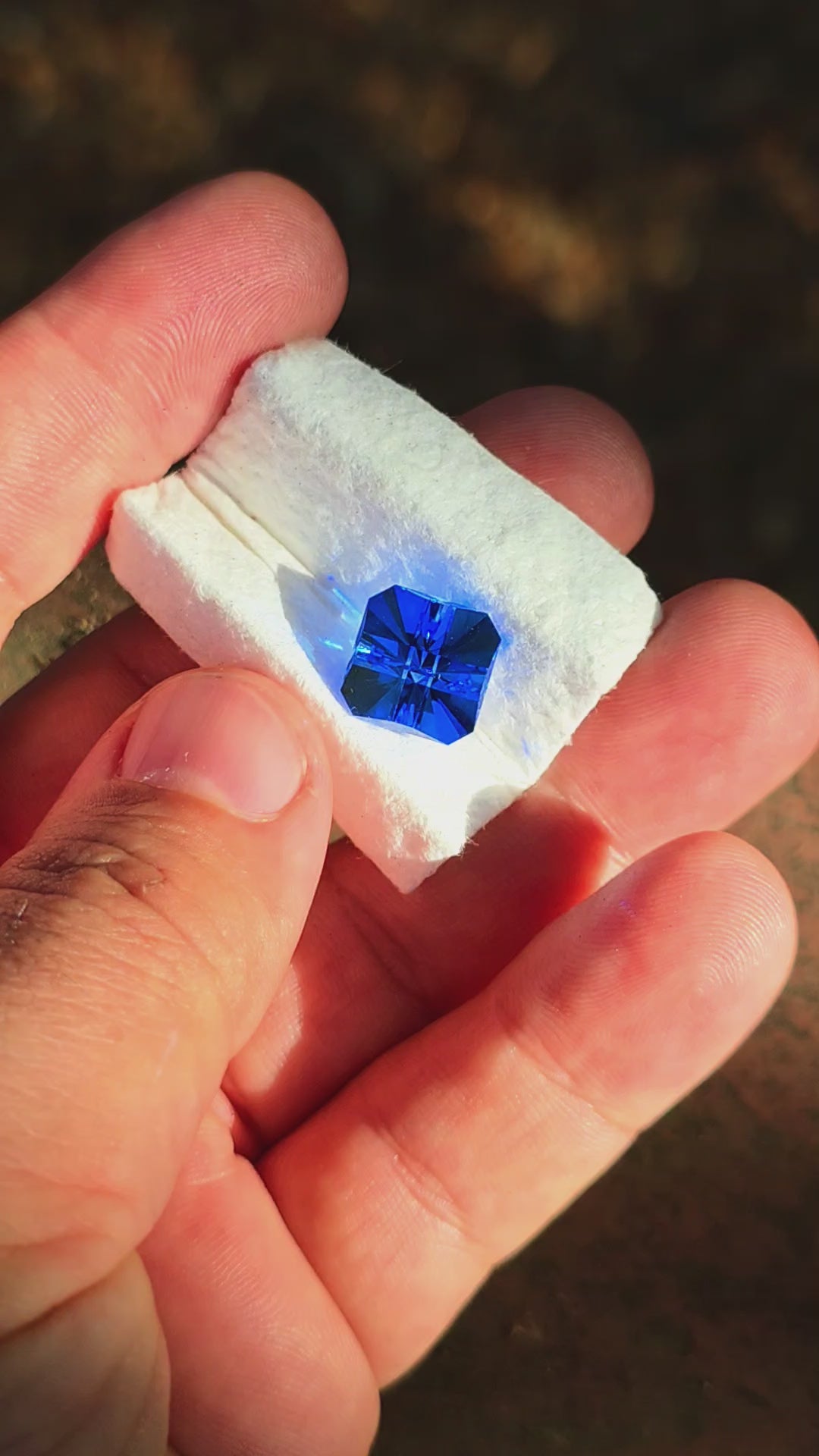 Czochralski Cobalt Spinel, Cross Square Cut, 8.23 Carats