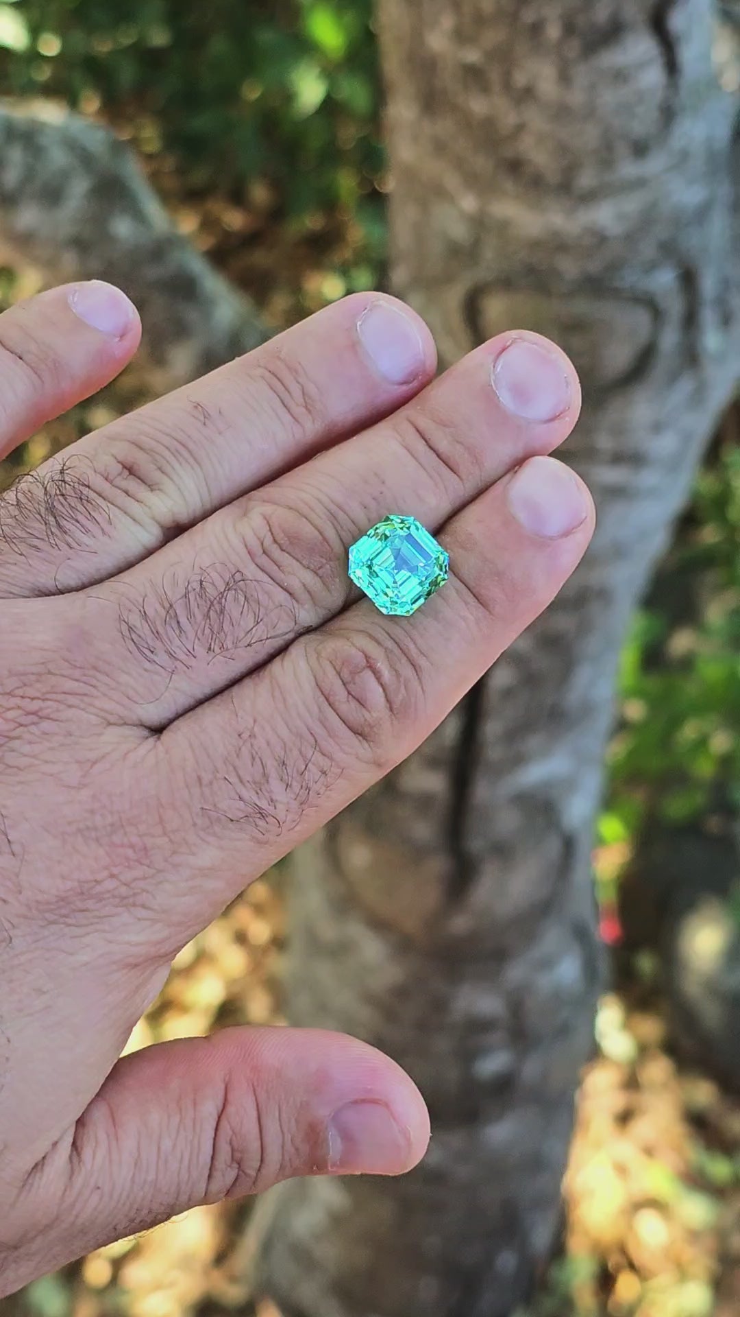 Pastel Mint Laser Garnet, Asscher Cut, 15.12 Carats