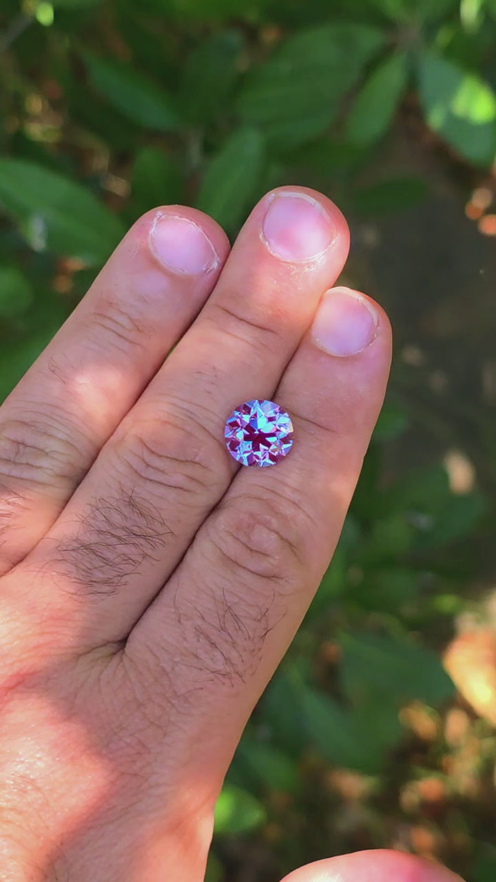 Repurposed Laser Alexandrite, Traditional Round Brilliant Cut, 7.10 Carats