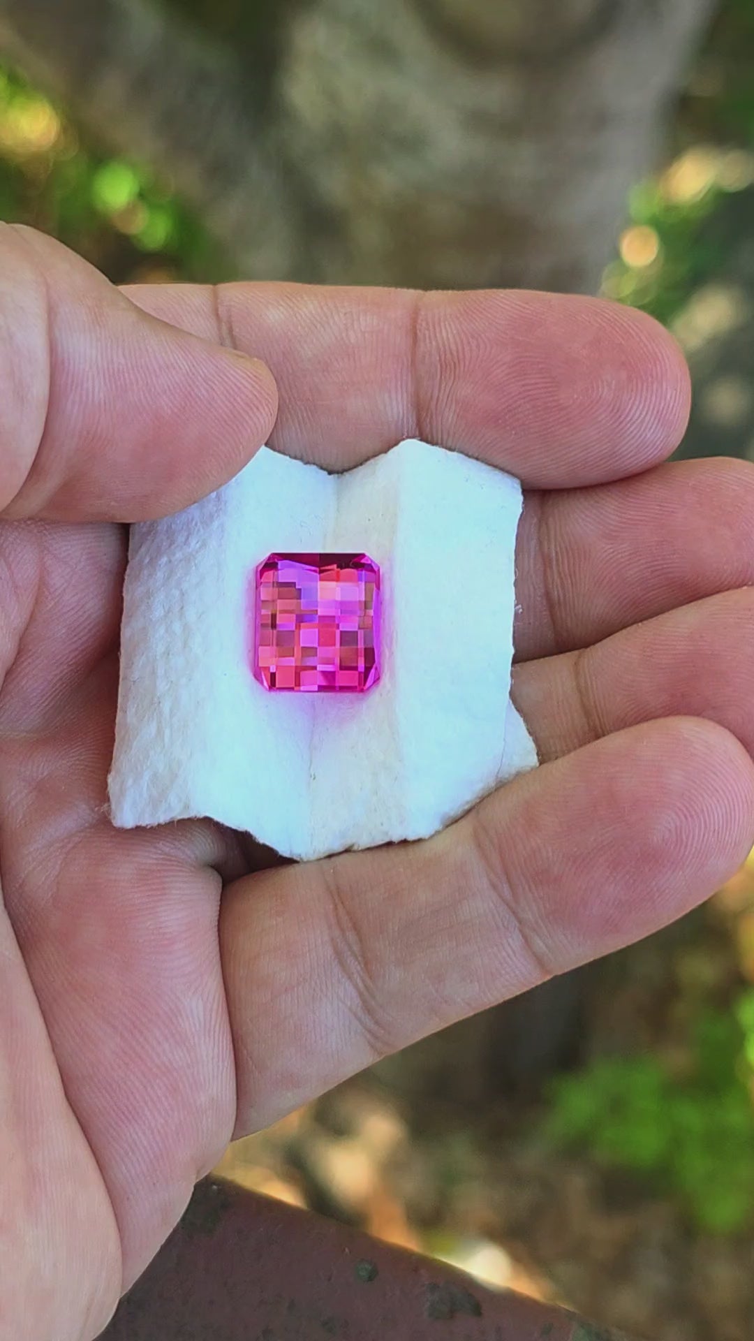 Pink Lab Sapphire, Pixel Rectangle Cut, 11.32 Carats