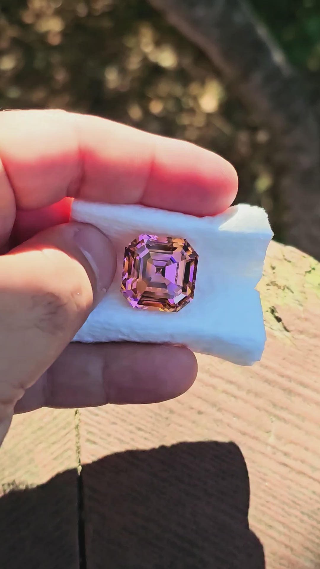 Padparadscha Erbium YAG, Asscher Cut, 56.77 Carats