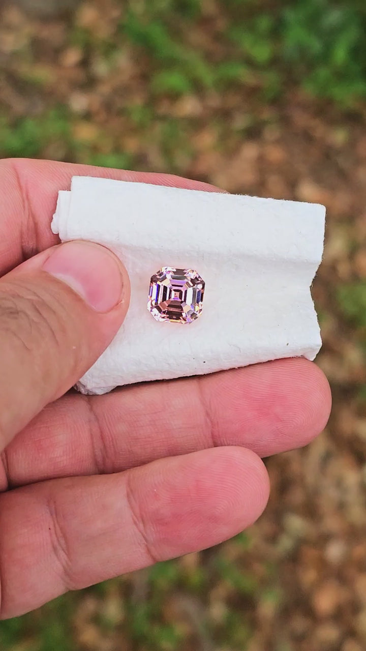 Padparadscha Erbium YAG, Asscher Cut, 8.41 Carats