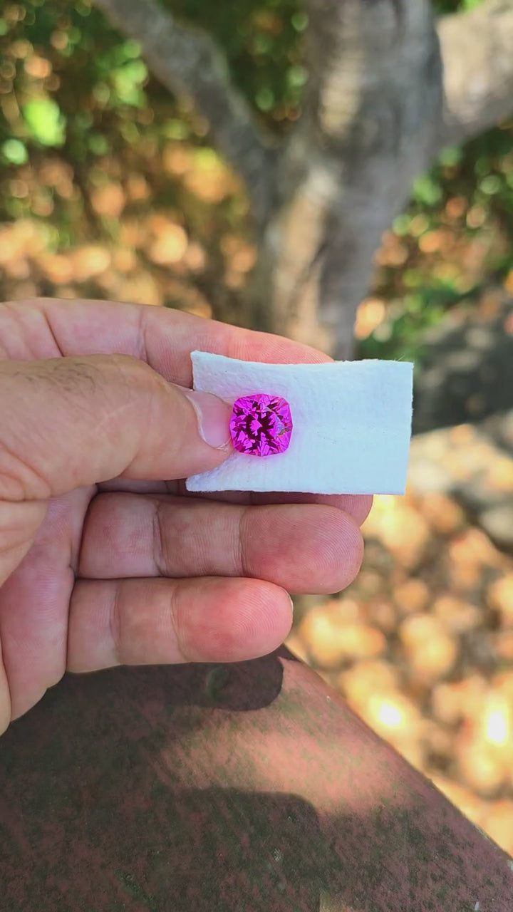 Pink Lab Sapphire, House Of Sylas Cushion Cut, 10.58 Carats