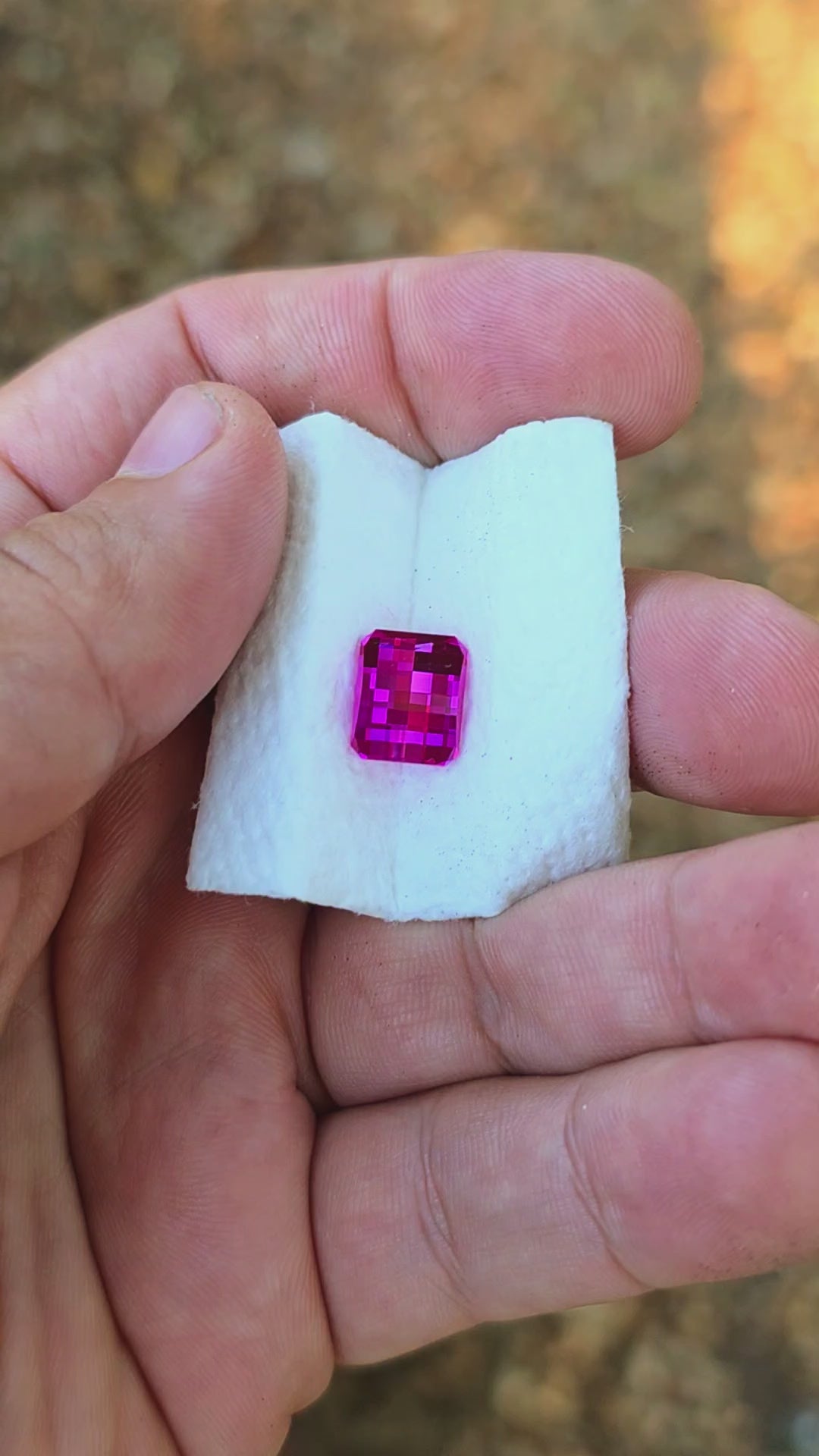 Neon Purple Lab Sapphire, Pixel Rectangle Cut, 5.60 Carats