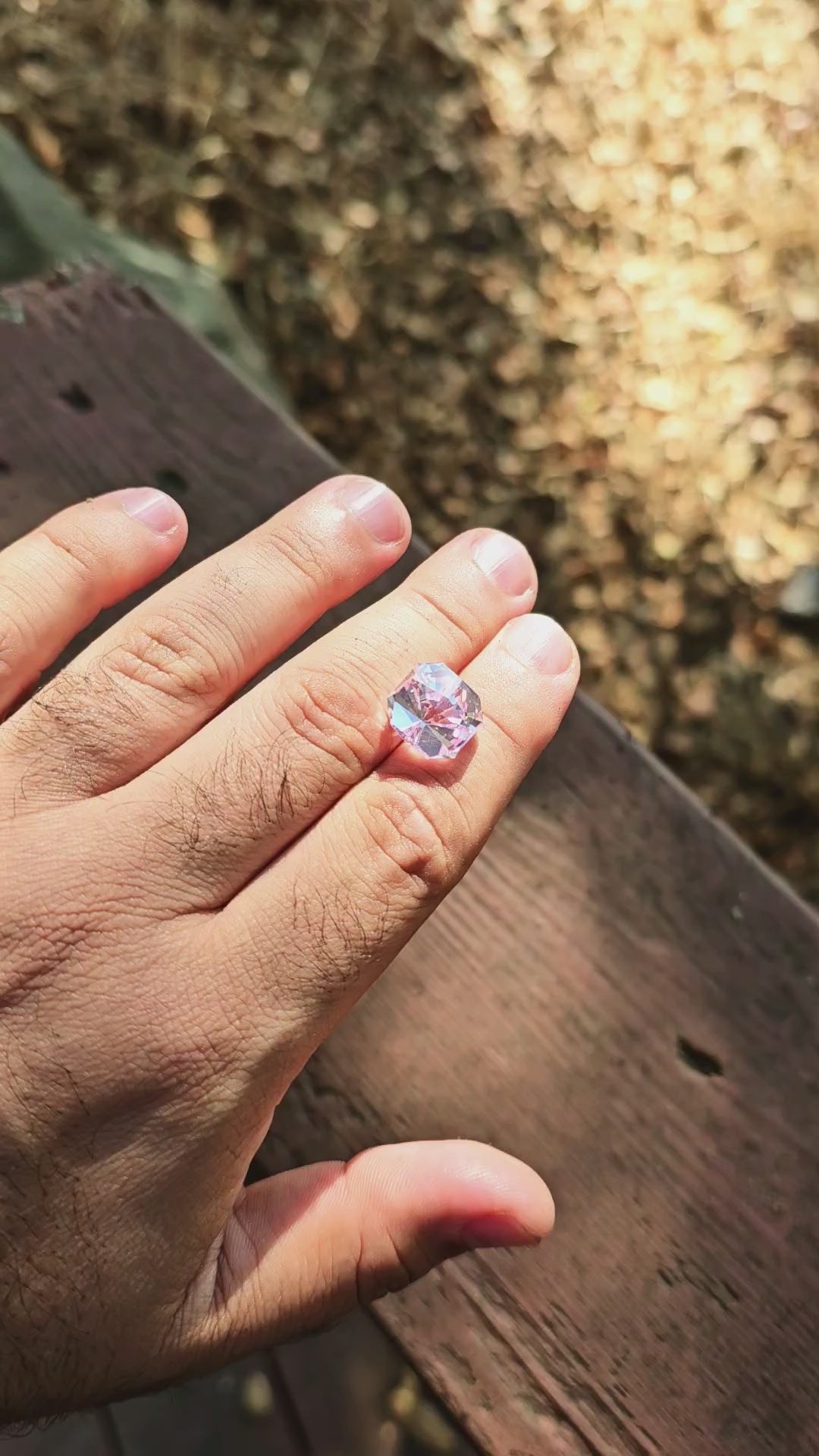 Blush Pink Lab Sapphire, Tessellation Cut, 13.4 Carats