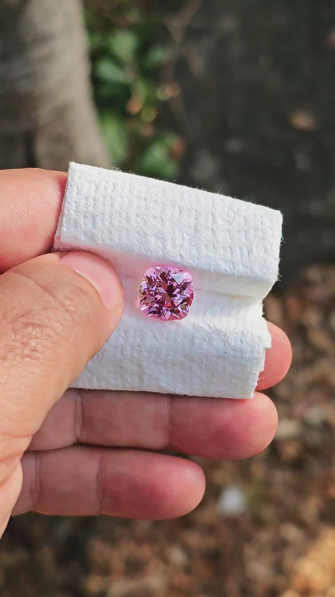 Light Pink Padparadscha Lab Sapphire, House Of Sylas Cushion Cut, 7.79 Carats