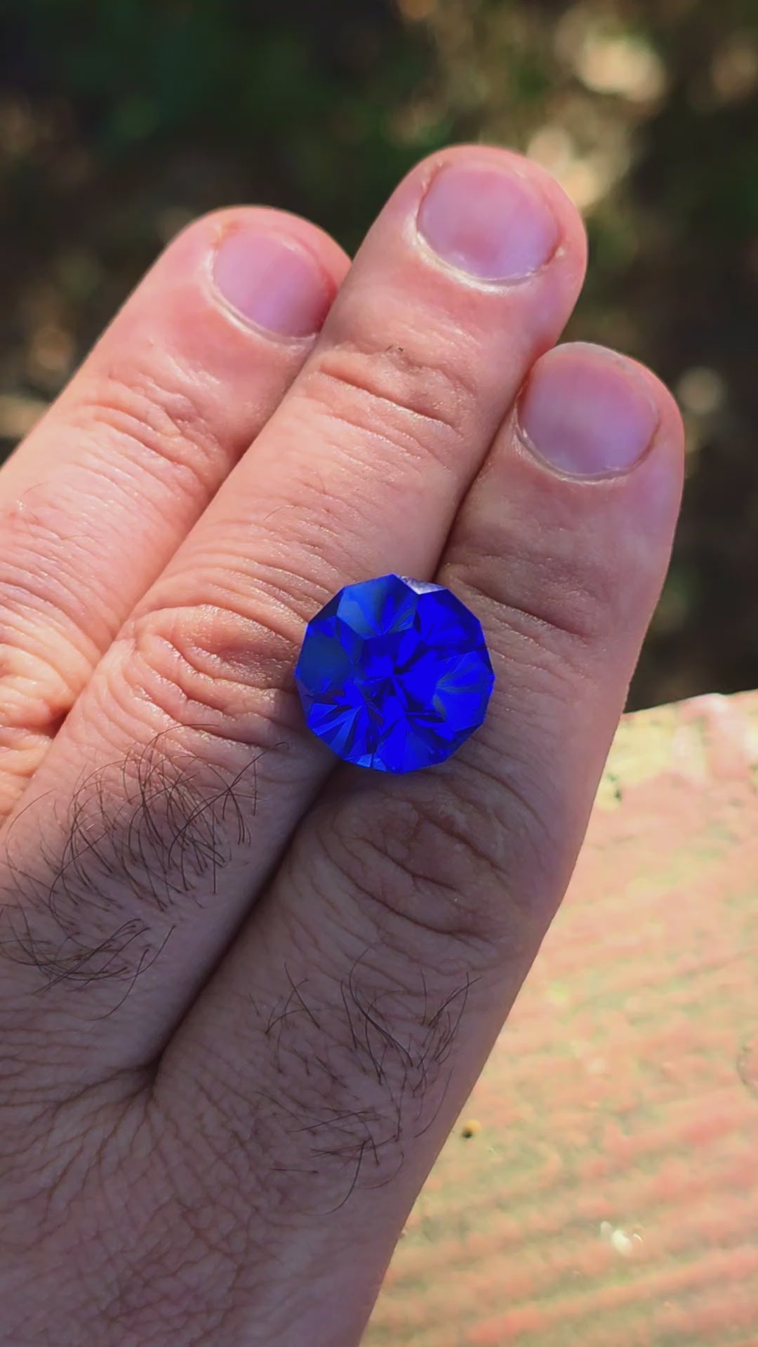 Djeva Fire Blue Lab Spinel, Gnome's Geode Cut, 15.71 Carats