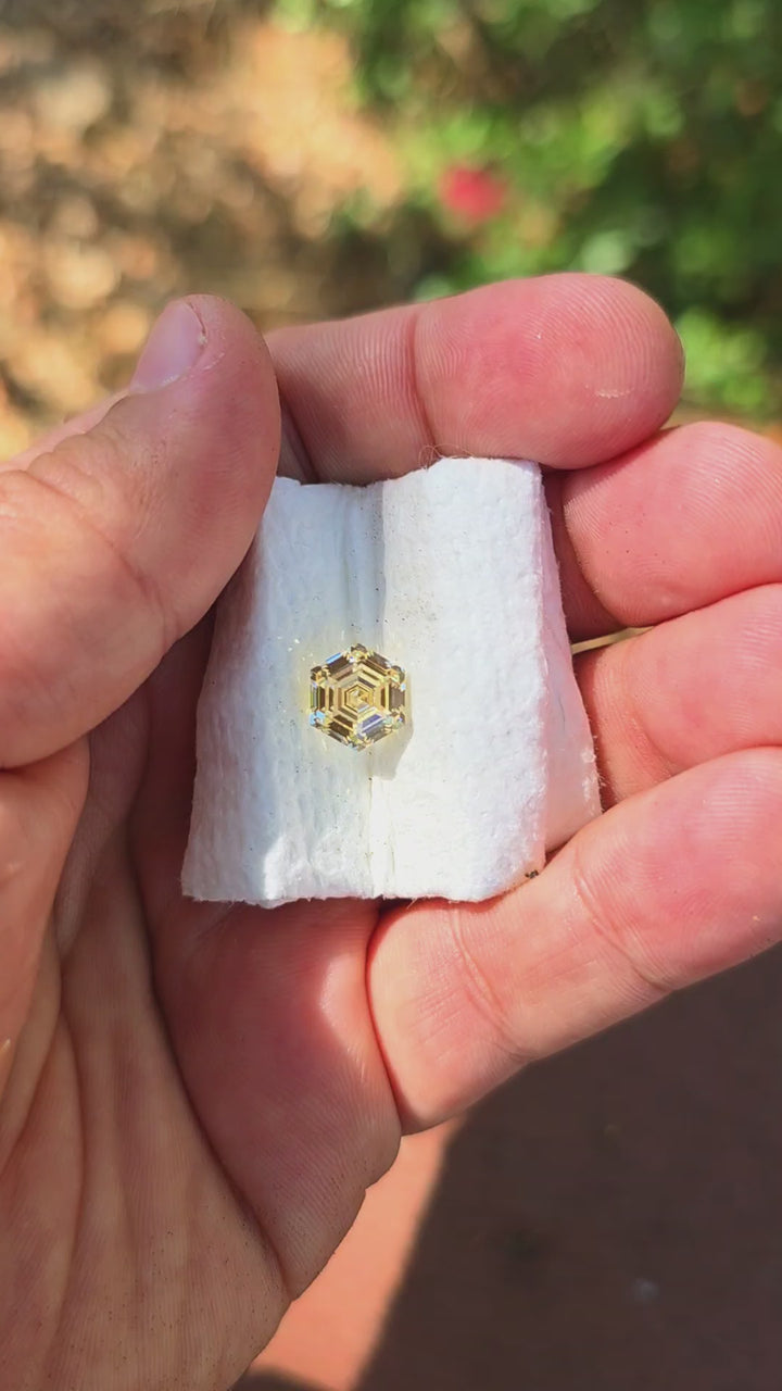 Experimental Samarium YAG, Hexagon Step Cut, 5.60 Carats