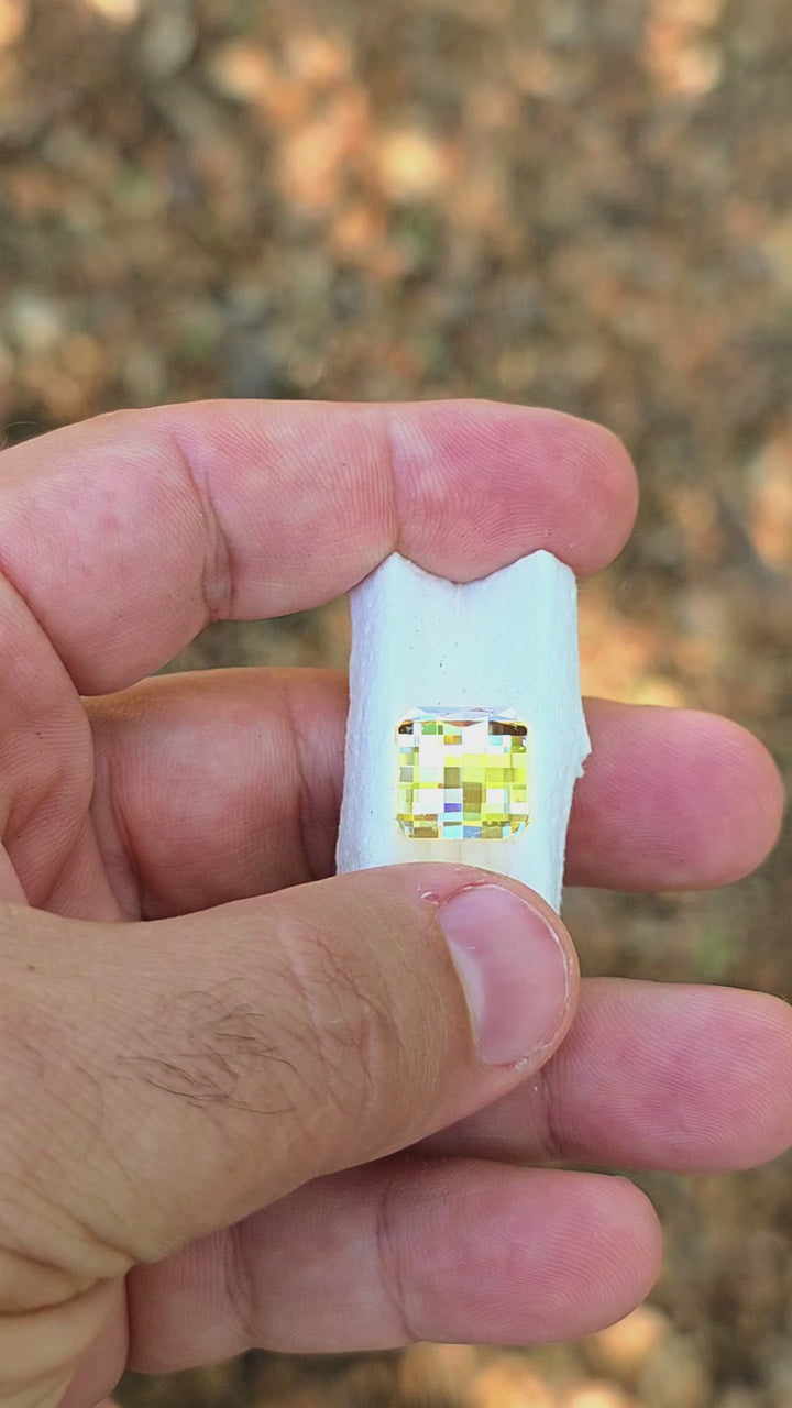 Experimental Samarium YAG, Pixel Square Cut, 12.47 Carats