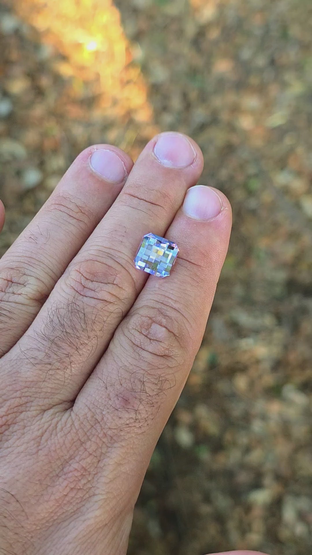 Purple Neodymium YAG, Pixel Square Cut, 7.72 Carats