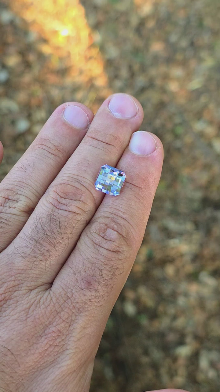 Purple Neodymium YAG, Pixel Square Cut, 7.72 Carats