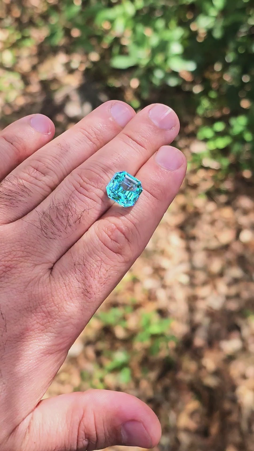 Teal "Paraiba" YAG, Asscher Cut, 16.37 Carats