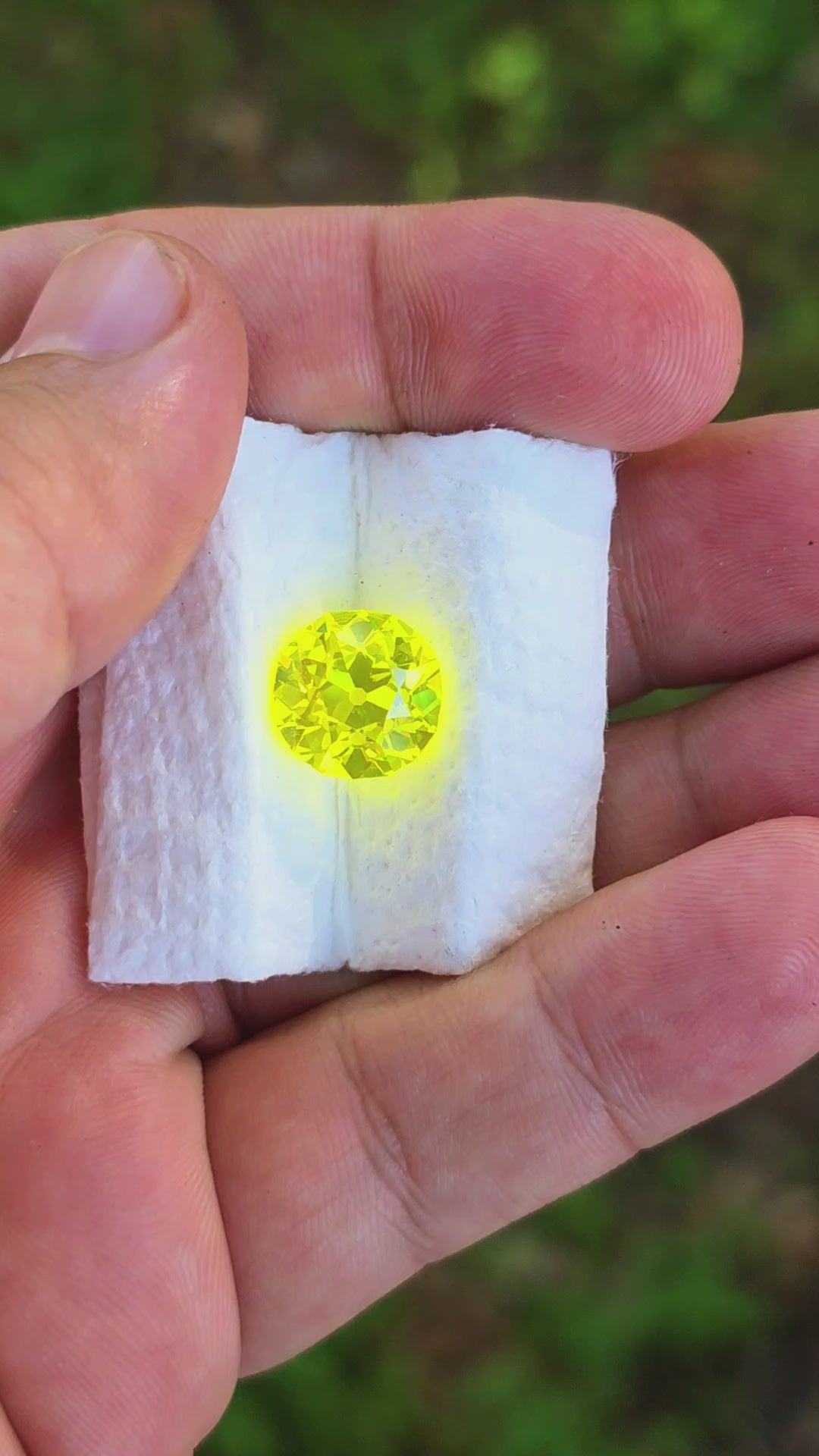 "Ultra" Glow In The Dark Lab Garnet, Antique Cushion Cut, 13.37 Carats