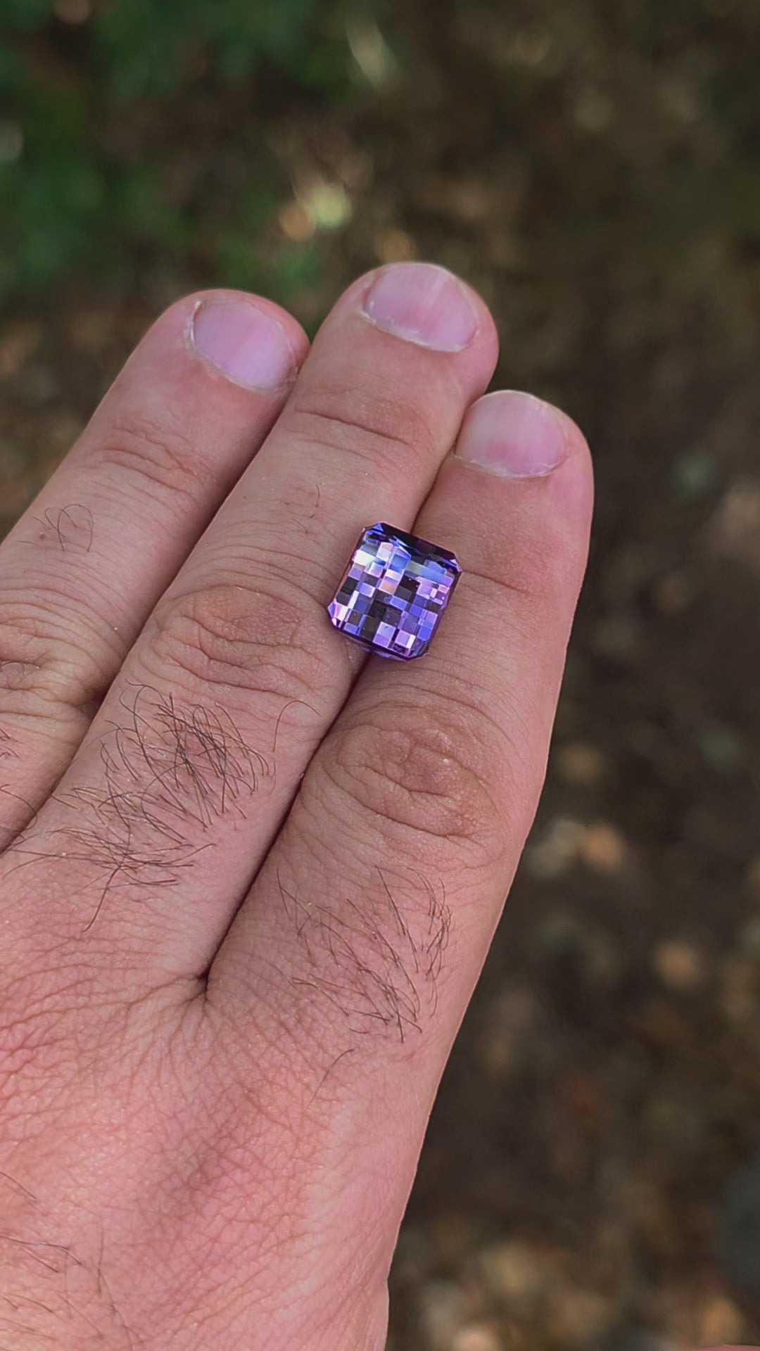 Light Purple Lab Sapphire, Pixel Rectangle Cut, 9.58 Carats