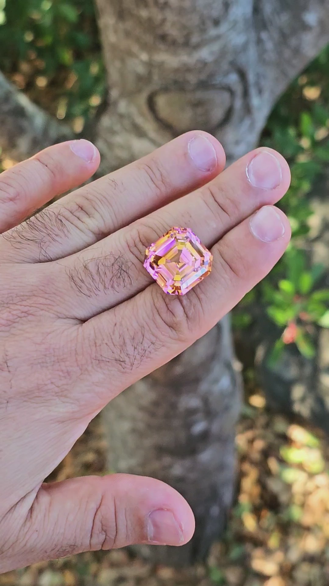 Padparadscha Erbium YAG, Asscher Cut, 56.77 Carats