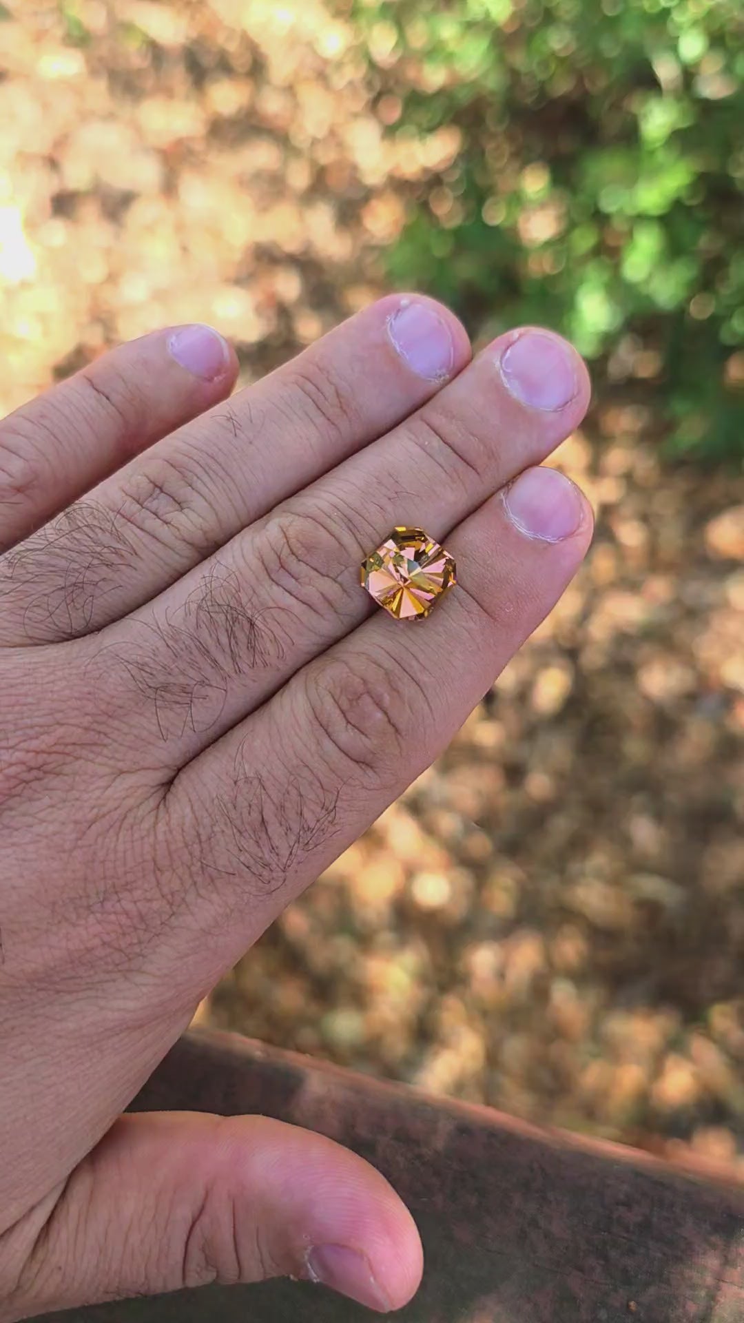 Toasted Orange Erbium YAG, Tessellation Cut, 12.00 Carats