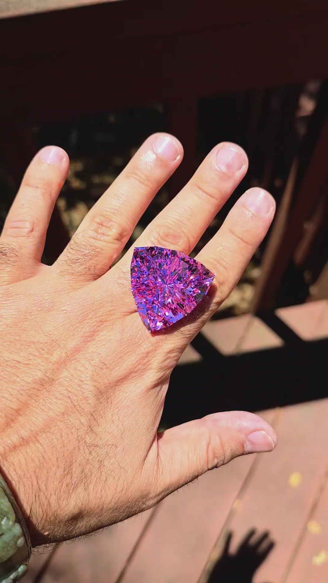 Purple Neodymium YAG, Trillian Internal Reflections Cut, 160.22 Carats
