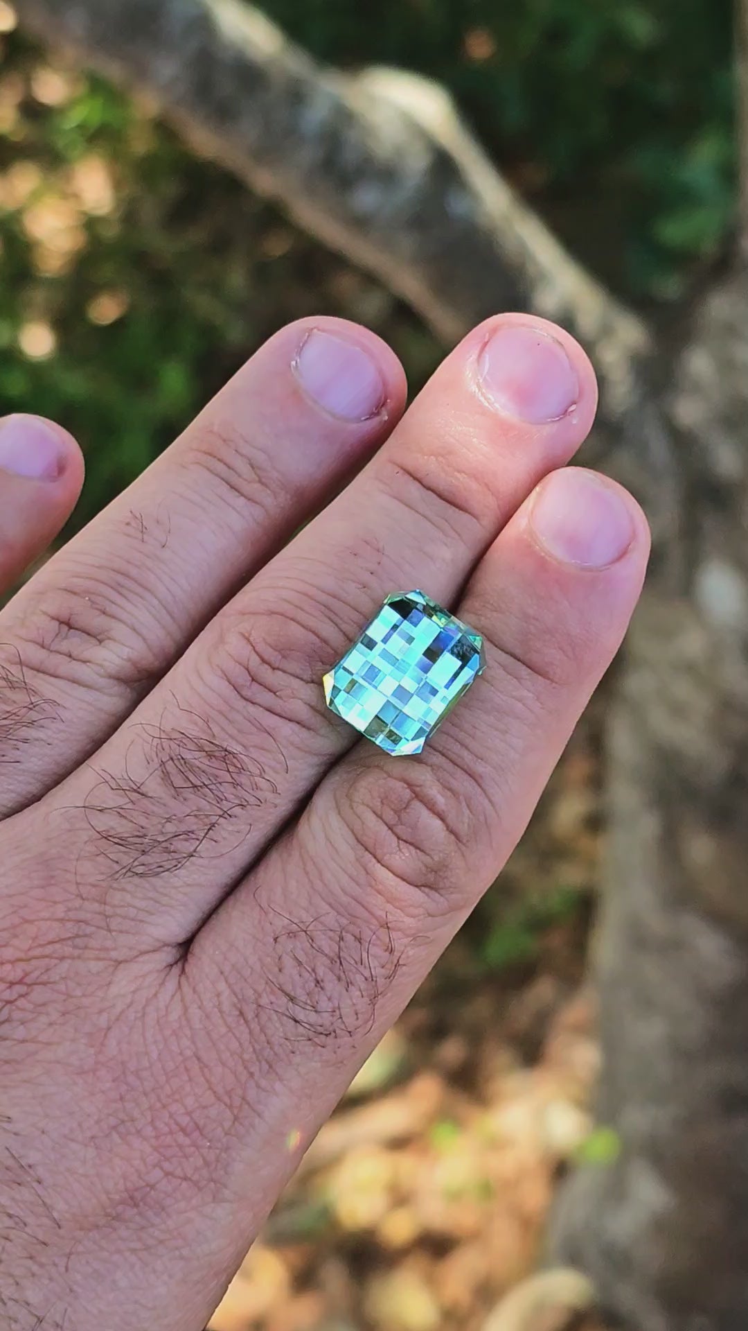 Pastel Mint Laser Garnet, Pixel Square Cut, 20.36 Carats