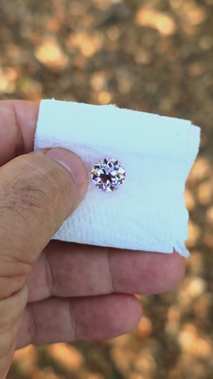 Purple Neodymium+ YAG, Traditional Round Brilliant Cut, 7.11 Carats
