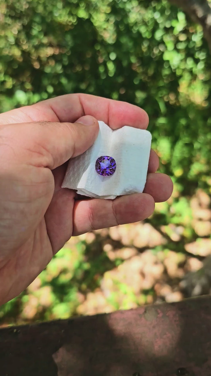 Purple Czochralski Lab Sapphire, Antique Cushion Cut, 8.92 Carats
