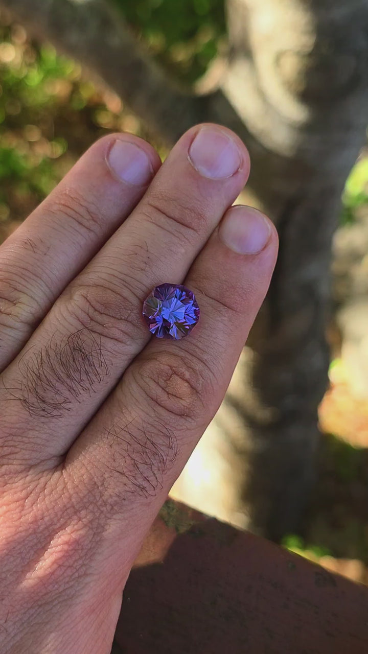 Djeva Color Change Lab Sapphire, Gnome's Geode Cut, 9.00 Carats