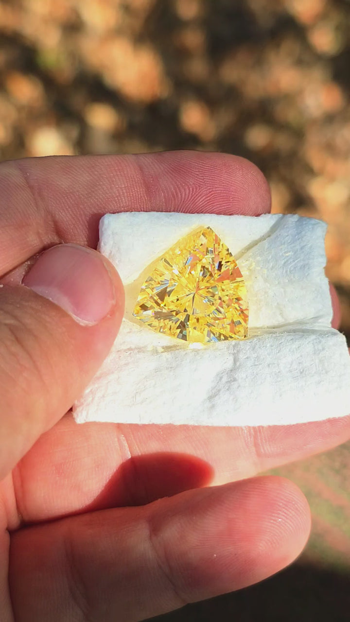 Experimental Samarium YAG, Trillian Internal Reflections Cut, 32.75 Carats