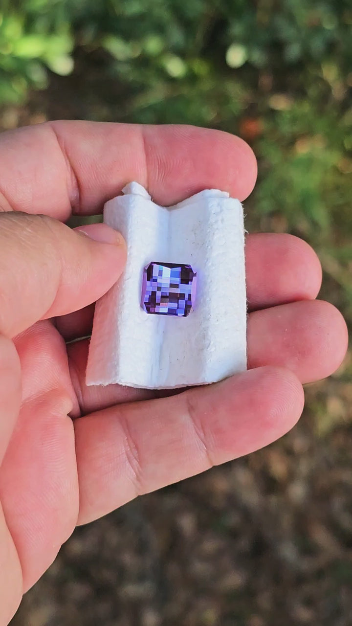 Light Purple Lab Sapphire, Pixel Square Cut, 8.10 Carats
