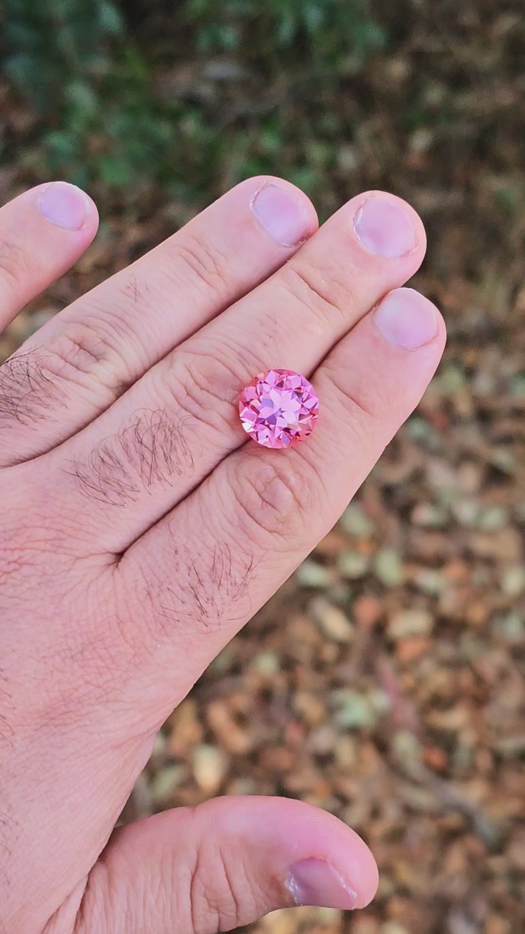 Sunrise Padparadscha Lab Sapphire, Traditional Round Brilliant Cut, 12.61 Carats