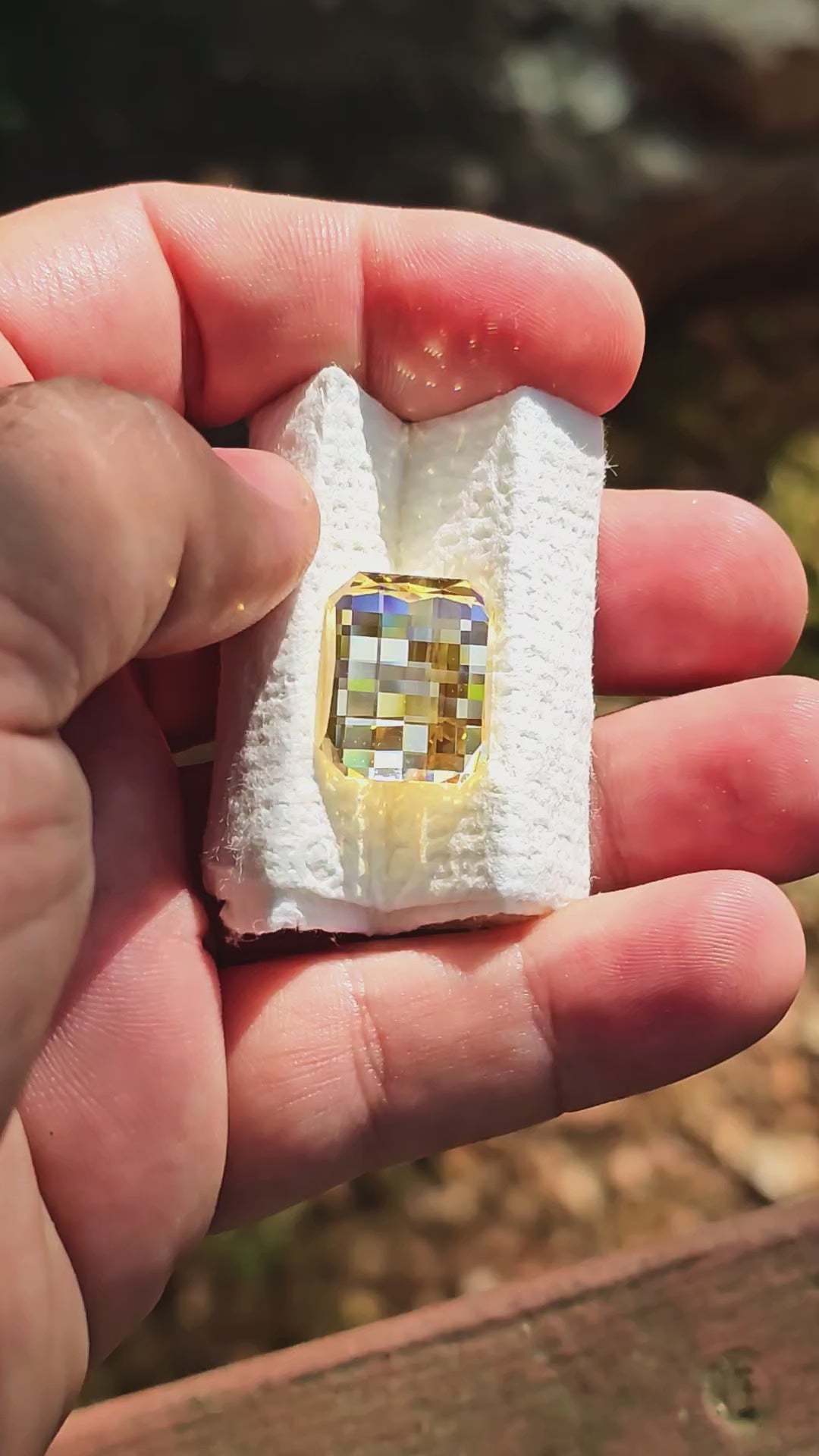 Experimental Samarium YAG, Pixel Rectangle Cut, 26.21 Carats