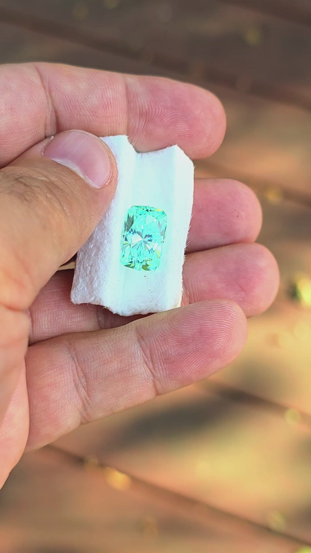 Pastel Mint Laser Garnet, House Of Sylas Long Cushion Cut, 9.78 Carats