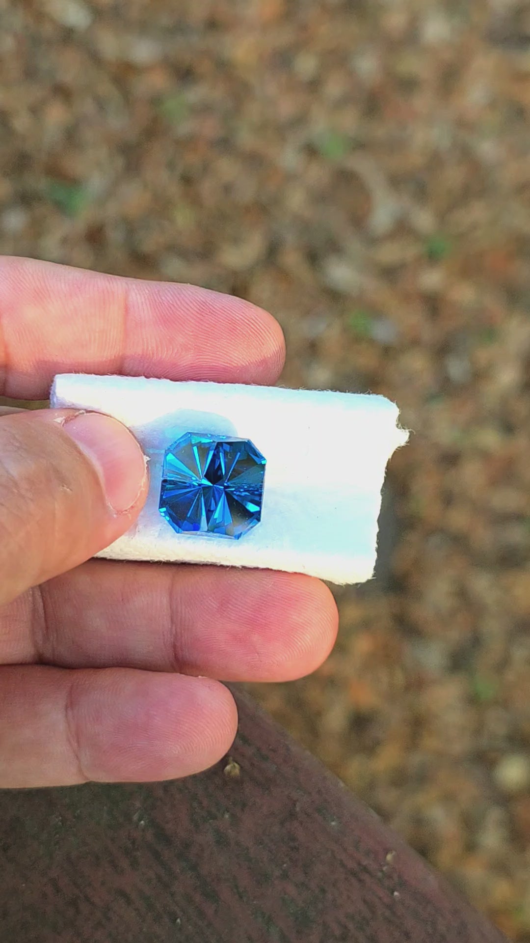 Blue Cobalt YAG, Tessellation Cut, 20.69 Carats