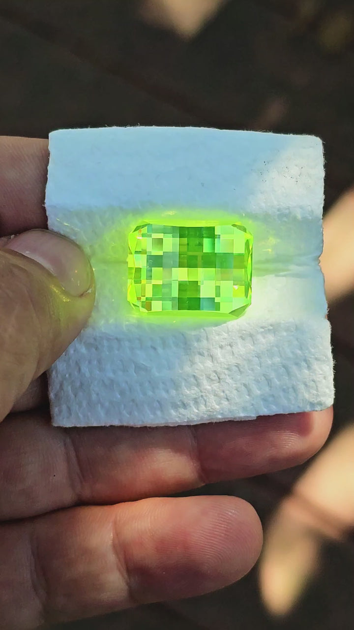 Green LuAG, Pixel Rectangle Cut, 59.2 Carats