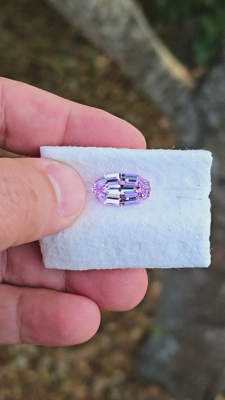 Purple Neodymium YAG, Long Step Oval Cut, 8.33 Carats