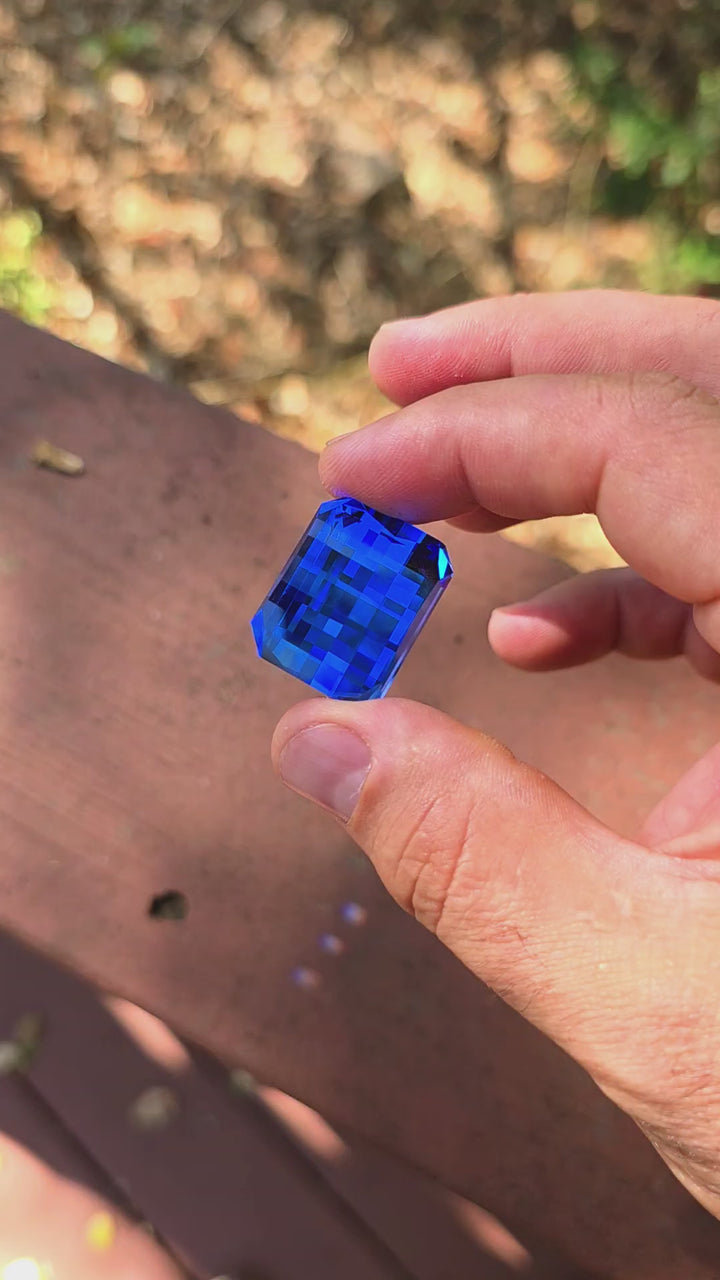 Czochralski Cobalt Spinel, Pixel Rectangle Cut, 67.60 Carats