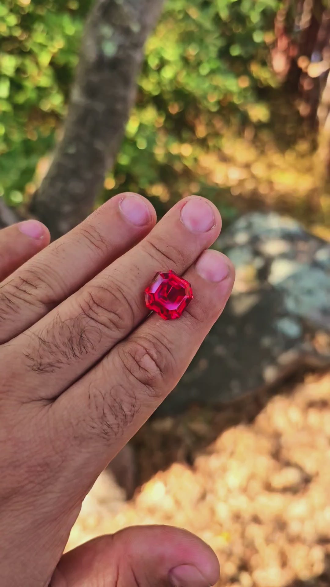 Pigeon Blood Lab Spinel, Asscher Cut, 11.26 Carats