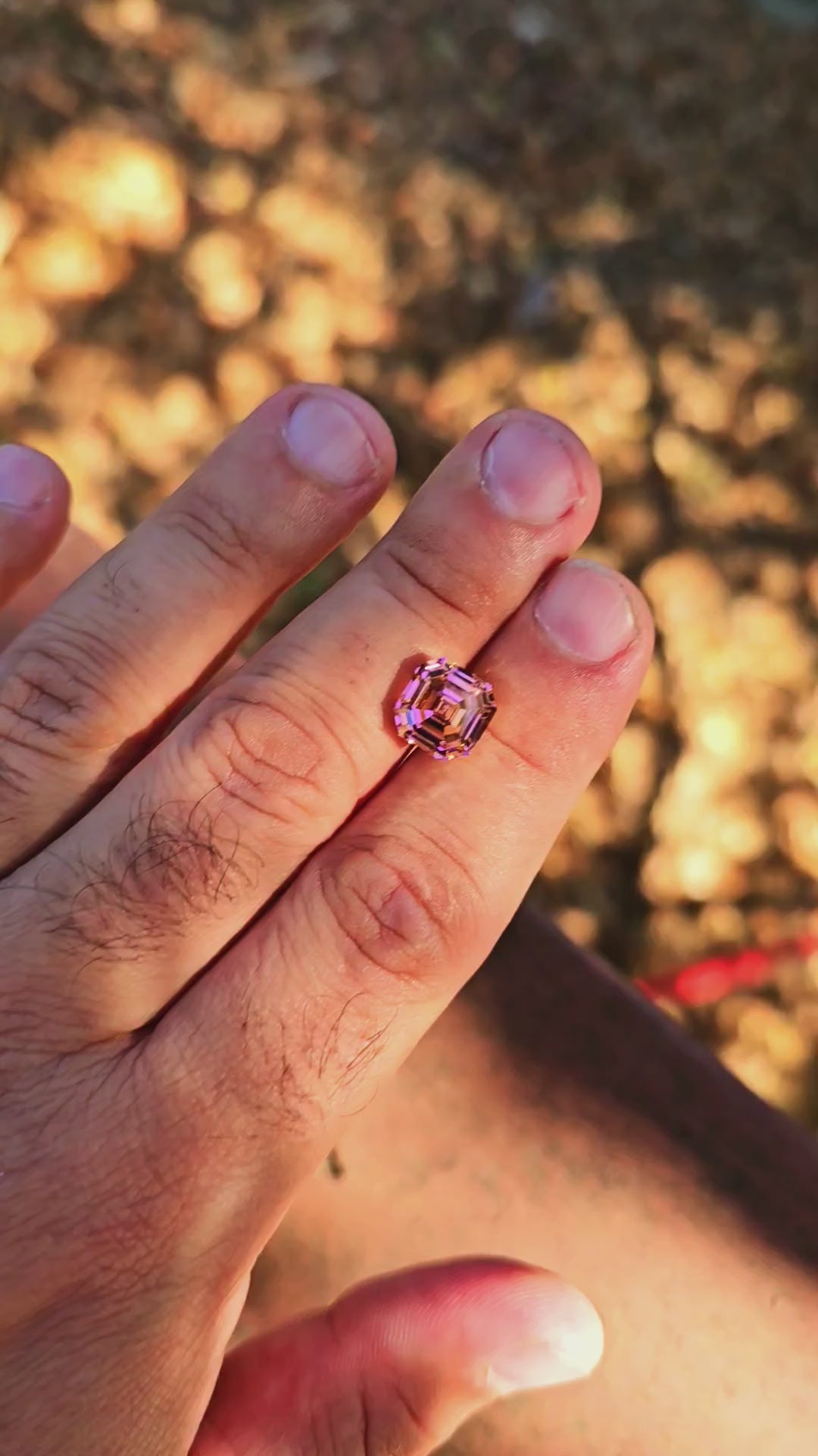 Padparadscha Erbium YAG, Asscher Cut, 8.85 Carats