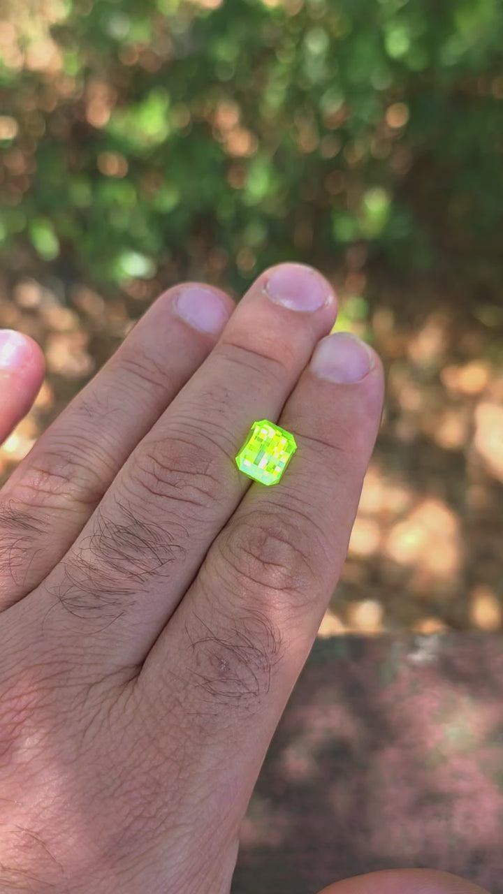 Green LuAG, Pixel Rectangle Cut, 8.40 Carats