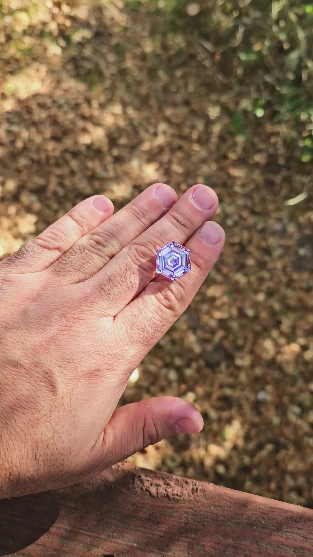 Purple Neodymium YAG, Hexagon Step Cut, 32.34 Carats