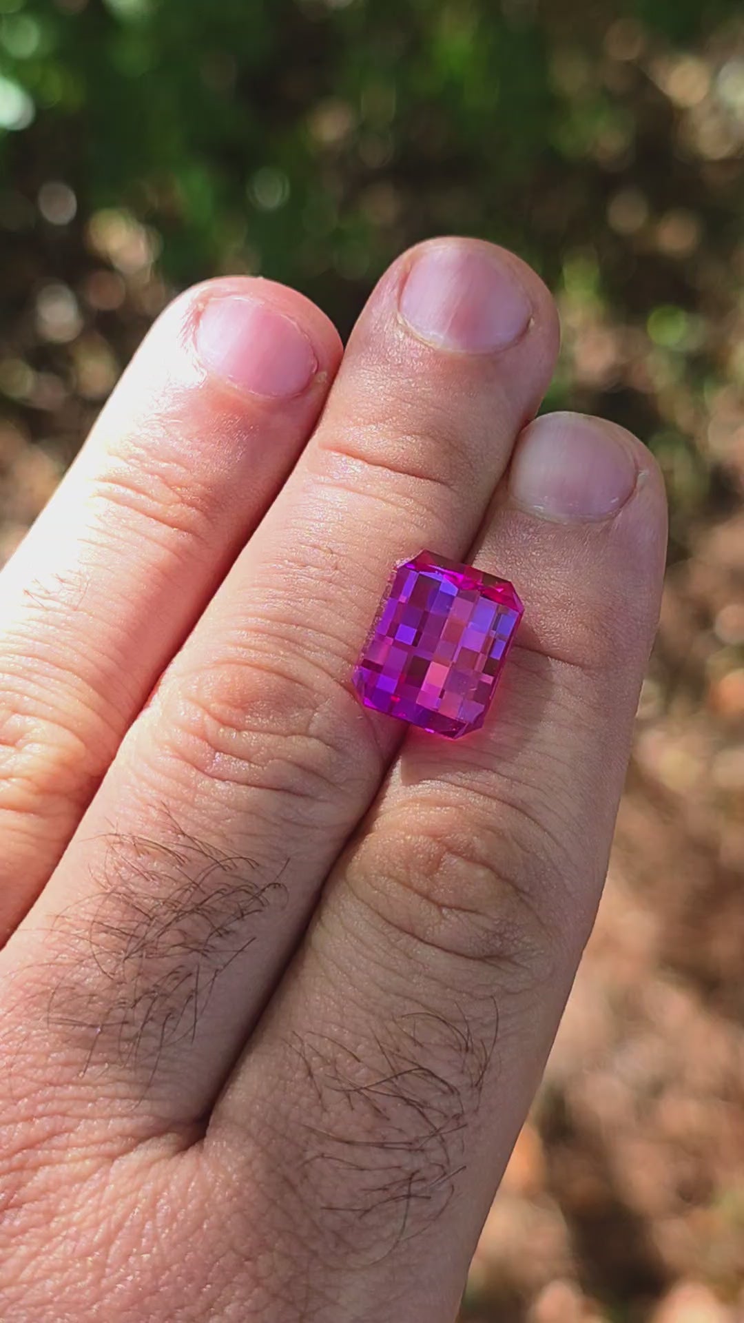 Pink Lab Sapphire, Pixel Rectangle Cut, 12.75 Carats