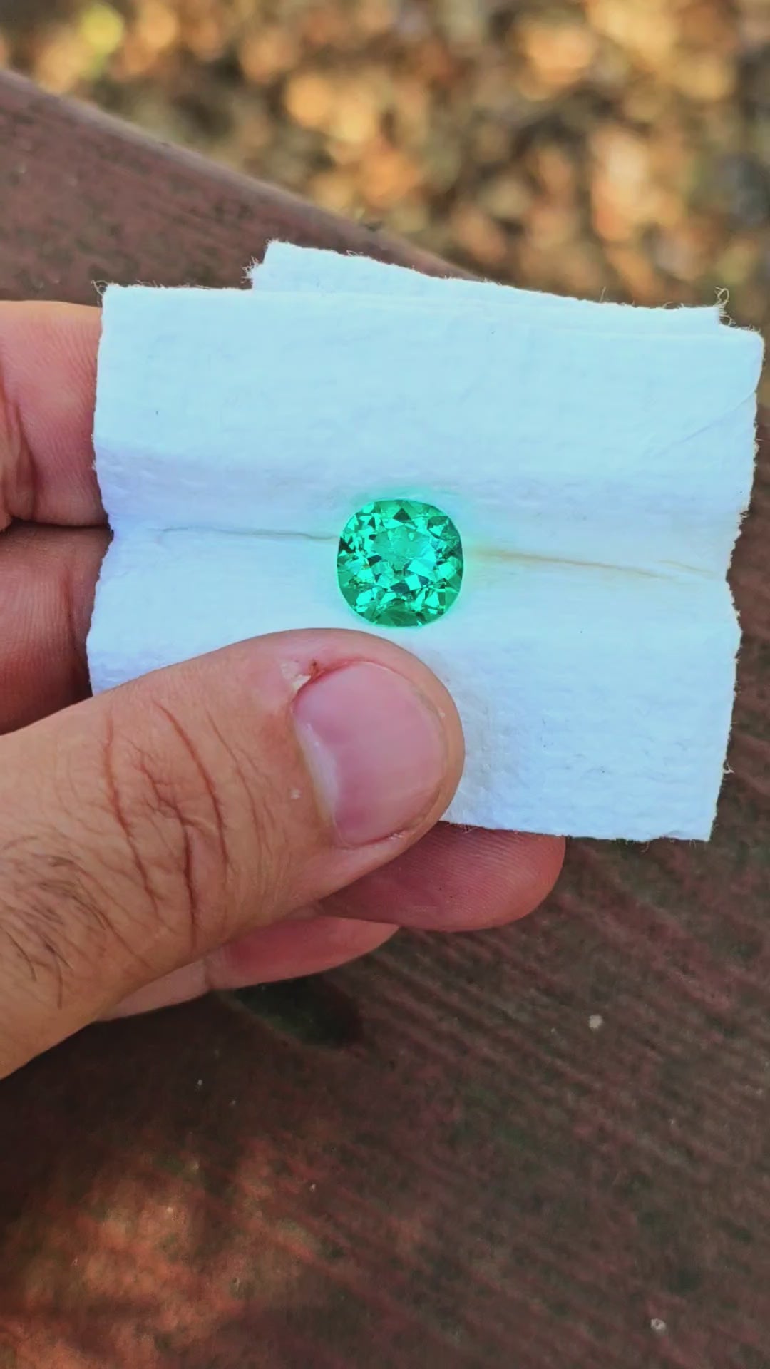 Colombian Color Green Lab Emerald, Antique Cushion Cut, 4.7 Carats