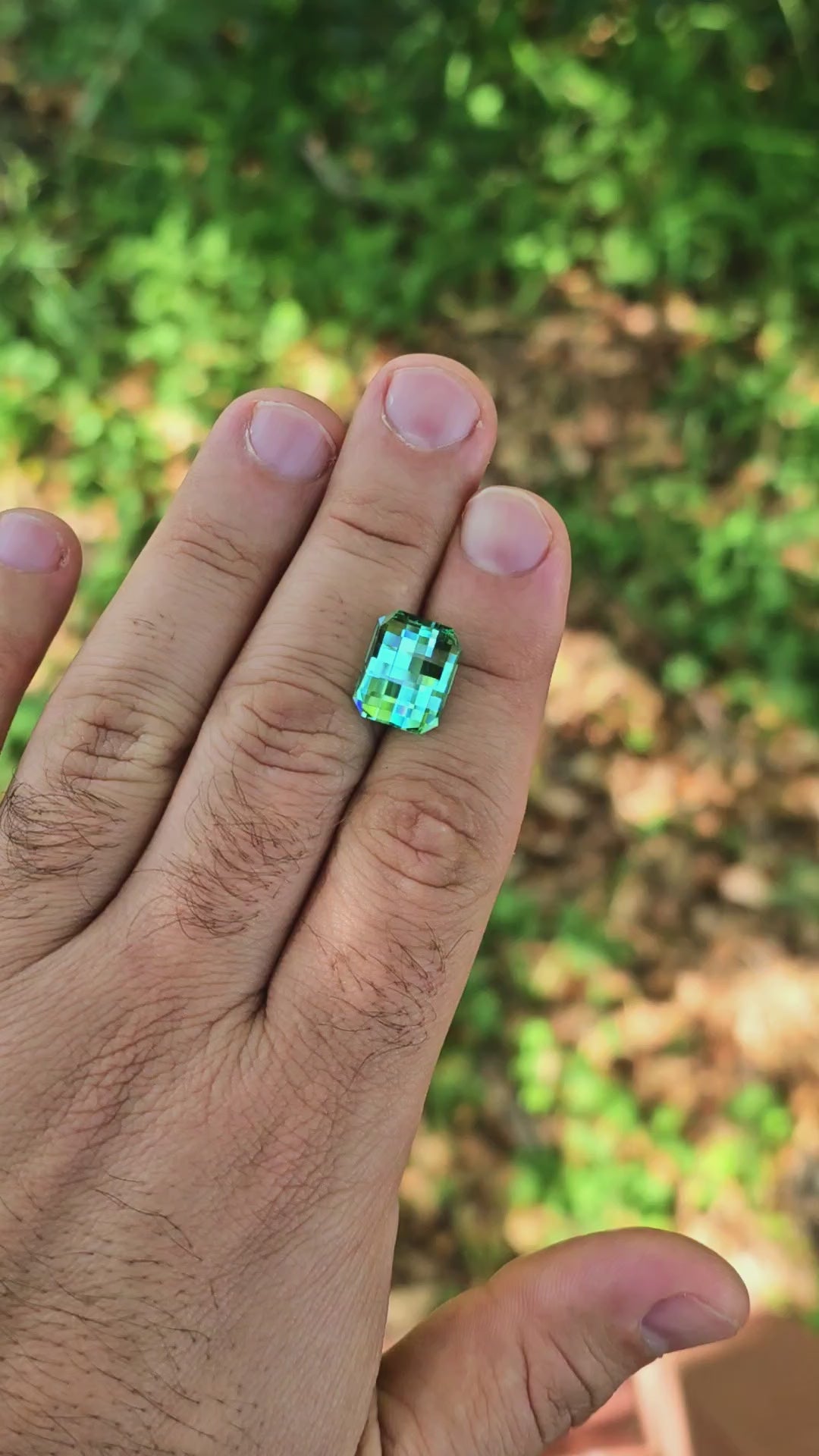 Teal "Paraiba" YAG, Pixel Rectangle Cut, 12.63 Carats