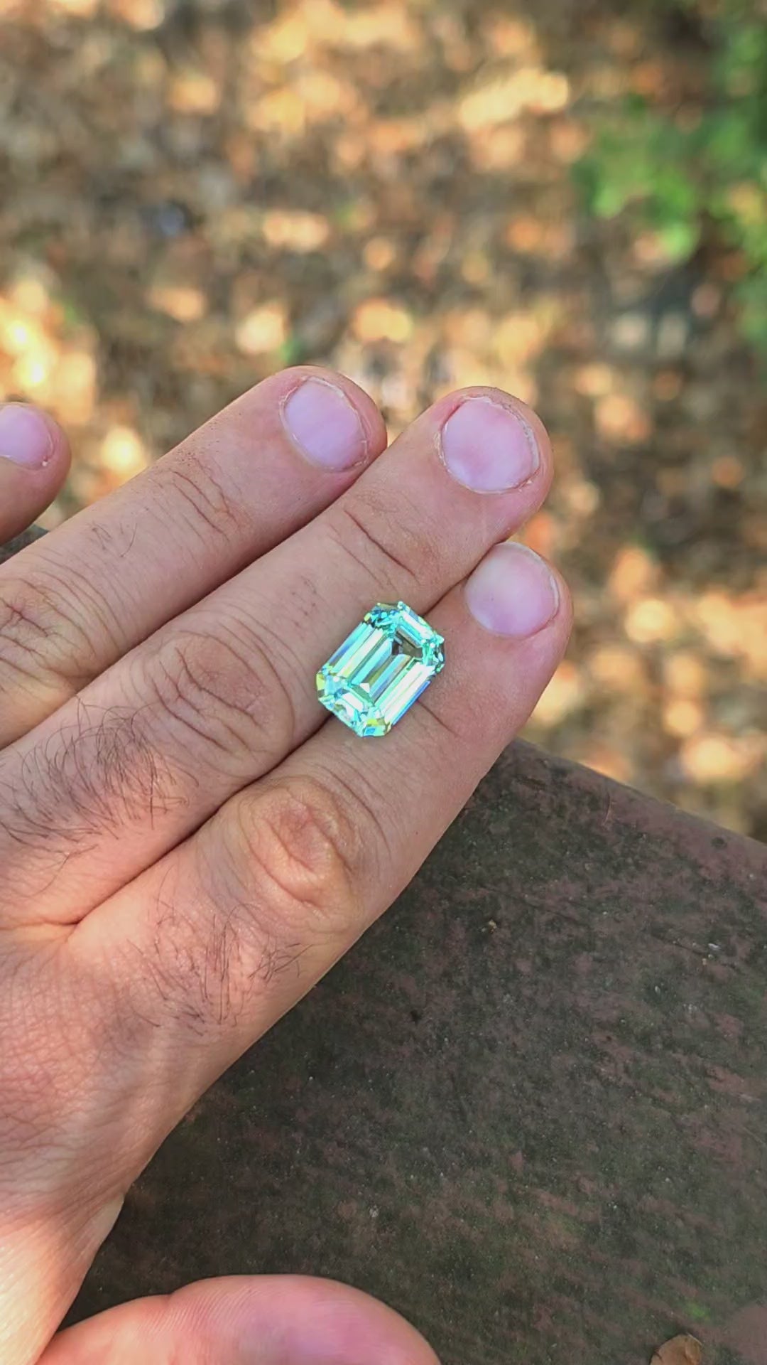 Pastel Mint Laser Garnet, Emerald Cut, 12.41 Carats