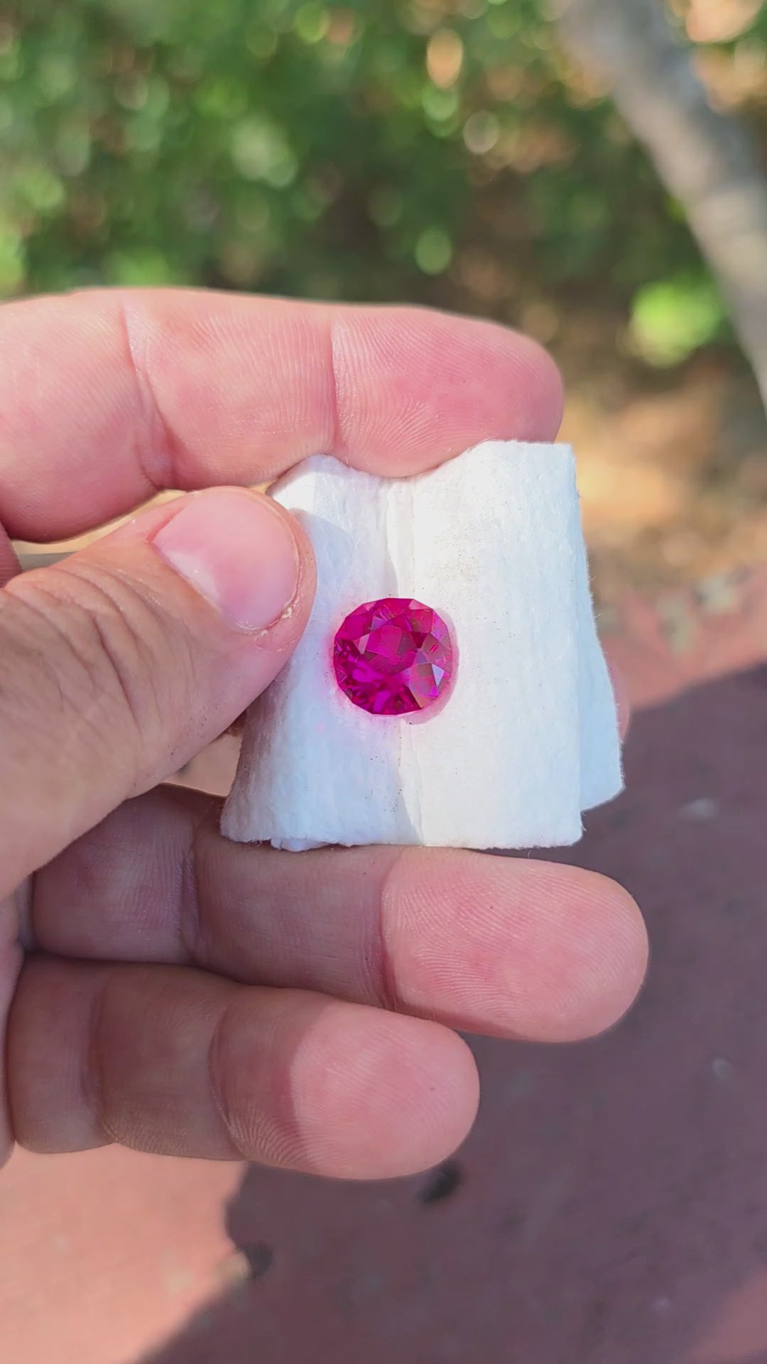 Fire Neon Pink Lab Sapphire, Antique Cushion Cut, 9.05 Carats